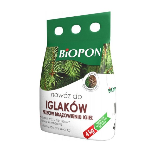 Nawóz do iglaków przeciw brązowieniu igieł Biopon 4Kg