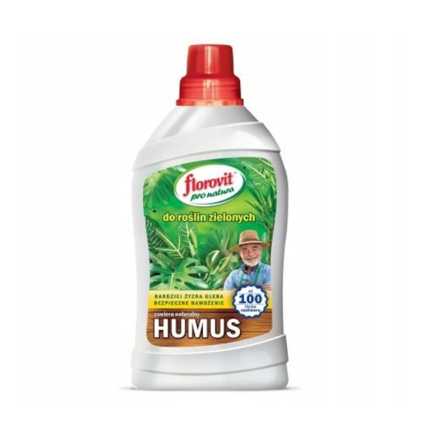 Nawóz do roślin zielonych humus 1l Florovit, produkt w butelce